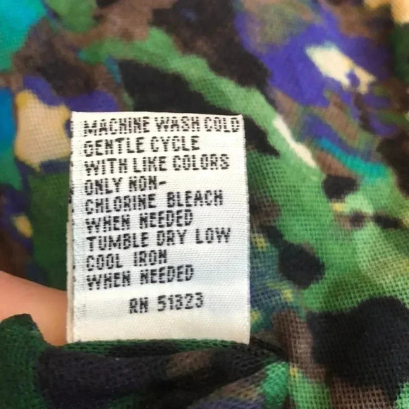 kennith Cole black floral long scoop neck short sleeve shirt size large - Picture 8 of 10